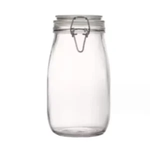 Small Clear Glass Spice Jar with Glass Lid