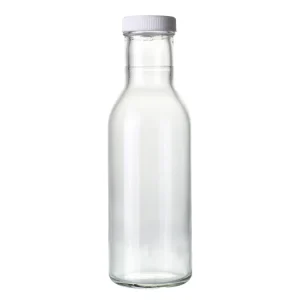 Small Empty Ring Neck Jelly Sauce Glass Bottle 250ml 350ml 500ml Capacity Customizable Screw Cork Diffuser for Hot Sauce Noodle