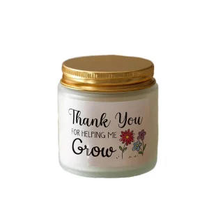 Small Frosted Glass Aromatherapy Candle with Tin Lid for Holiday Use