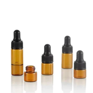 Small Glass Bottles brown glass dropper bottles with colorful droppers for essential oil packaging transparent dropper bottles