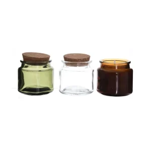 Small Glass Candle Jars with Cork for Candle Making