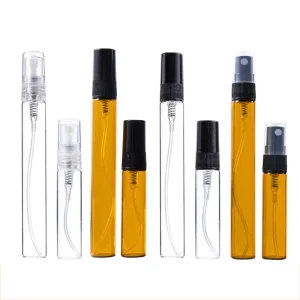 Small Glass Spray Bottle 3ml 5ml 10ml Glass Perfume Bottle Essential Oil Bottle With Plastic Spray Lid