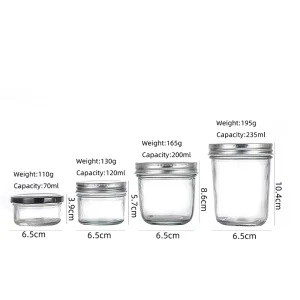 Small Honey Glass Jar for Spices and Jam