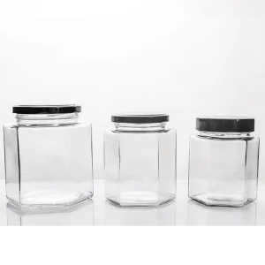 Small Round Glass Storage Jars 180ml 240ml 350ml 500ml with Metal Lids