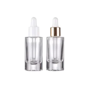 Small Size Round Heavy Bottom Glass Pipette Rubber Dropper 10ml Glass Bottle with Electrolytic Aluminum Dropper