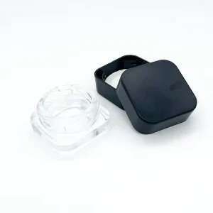 Small Square Glass Candy Jars with Child-Resistant Plastic Lids for Oil