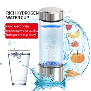 Smart Portable Rechargeable Hydrogen-Rich Water Bottle Generator with Filter