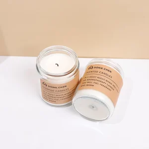 Smokeless Aromatherapy Candle Glass Jar Kraft Paper Packaging White Tea Lavender Scent DIY Handmade Soy Wax Plant Essential Oil