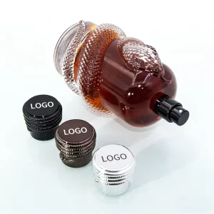 Snake-Shaped Glass Perfume Bottle with Textured Cap 30ml-100ml