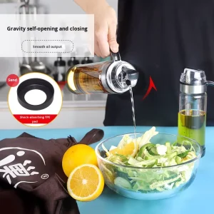 Source Factory Glass Oil Nozzle Self opening Closing Oil Bottle On demand Customization Packaging Can Be Branded logo