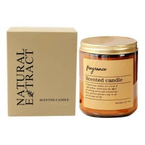 Soy Wax Aromatherapy Candle Brown Glass Jar Over 60 Hours Burn for Diwali Decor
