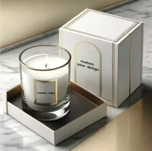 Soy Wax Candle in Clear Glass Jar with Gift Box
