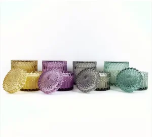 Soy Wax Candle in Colored Glass Jar, Slow Burning, Evenly Scented