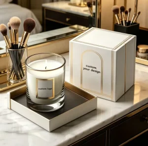 Soy Wax Candle in Glass Container with Gift Set for Home and Business Use