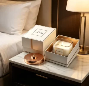 Soy Wax Candle in Glass Jar with Custom Logo Packaging for Spa and Meditation