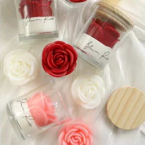 Soy Wax Eco-Friendly Tulip Candle with Lid Custom Logo Glass Candle