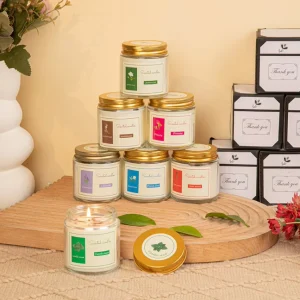 Soy Wax Handmade Art Candles Modern Design Thanksgiving Easter New Year Scented Transparent Glass Jars
