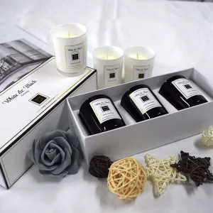 Soy Wax Handmade Glass Jar Pillar-Shaped Scented Candles Home Decoration Aromatherapy