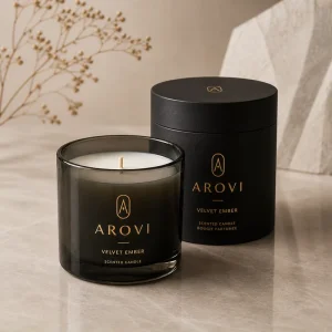 Soy Wax Scented Candle Glass Jar Home Fragrance Handmade Gift Set