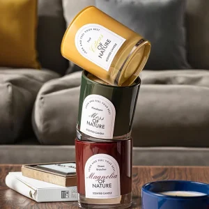 Soy Wax Wood Wick Candle in Ombre Glass Jar with Essential Oils