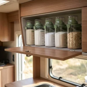Space-Saving Airtight Food Storage Canister for Grain and Liquid Storage in RVs and Caravans