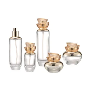 Special Cosmetic Set Packaging Skin Care Bottle Face Cream 50g clear Glass Bottle Container for Face Body Cream Packing