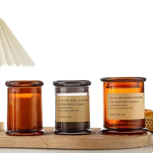 Special Shape Glass Candle Jars with Lids
