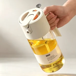 Spill-Proof High Borosilicate Glass Oil Spray Bottle with Dual-Purpose Automatic Opening