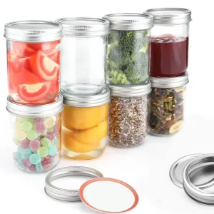 Split Type Screw Aluminum Lid Food Grade 100ml 200ml 300ml 500ml 650ml Pickle Sauce Honey Glass Mason Jar