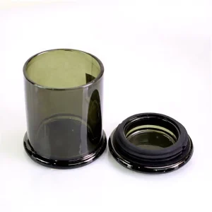 Spray-Colored Glass Candle Jar with Lid, Heat-Resistant