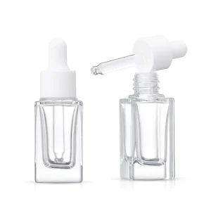 Square 50ml Liquor Glass Dropper Bottle Metallic 2ml 3ml 5ml Essential Oil Body Care Face Cream Screen Printing Diffuser