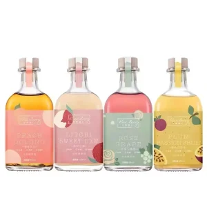Square Clear Flat Glass Bottle with Screw Cap 60ml 180ml 250ml 300ml 500ml for Cold Brew Coffee Juice Milk Tea Water and Wine