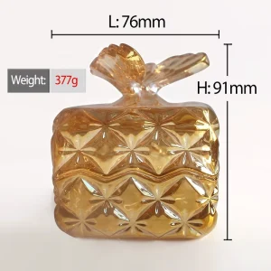 Square Clear Glass Candy Jar Food Canister for Pantry and Countertop Storage