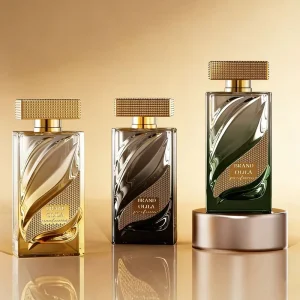 Square Empty Glass Perfume Bottle Set with Screw Caps, 30ml 50ml 100ml