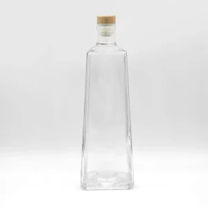 Square Empty Liquor Bottle for Whisky, Rum, and Brandy