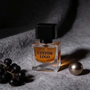 Square Empty Transparent Glass Perfume Bottle 30ml 50ml 100ml with Black Cap