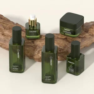 Square Flat-Shoulder Glass Skincare Set with Dropper Lotion Bottle and Pump, 30ml, 50g, 100ml and 120ml