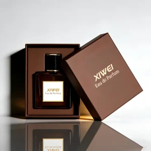 Square Frosted Glass Perfume Bottle with Custom Logo and Gift Box for Cosmetic Packaging