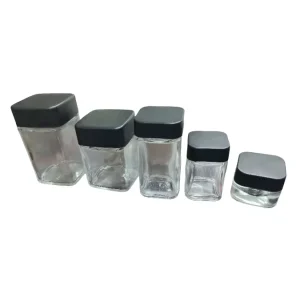 Square Glass Bottle 60ml 90ml 120ml with Child-Proof Cap