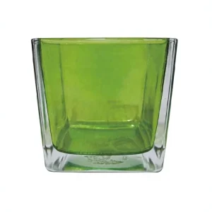 Square Glass Candle Jar with Wooden Lid