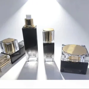 Square Glass Cosmetic Containers with Acrylic Lids