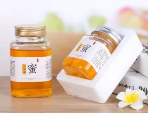Square Glass Jars with Lids 100ml 200ml 280ml 380ml Clear Empty Jam Honey Bottles for Packaging