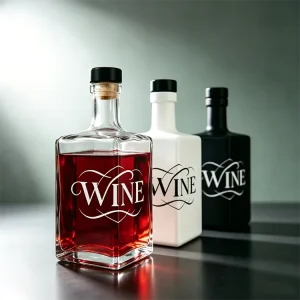 Square Glass Liquor Bottles 200ml 500ml 750ml 75cl Empty Transparent Drinking Spirit Bottles with Lid