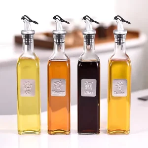 Square Glass Olive Oil Bottles 250ml 500ml 750ml 1000ml for Condiments