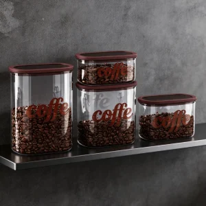 Square Glass Storage Jar for Spices and Grains