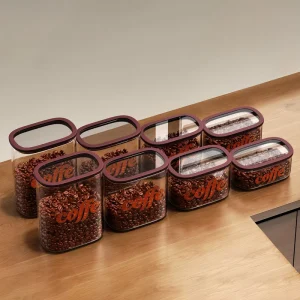 Square Glass Storage Jars, Moisture-Proof and Airtight, for Refrigerator Storage