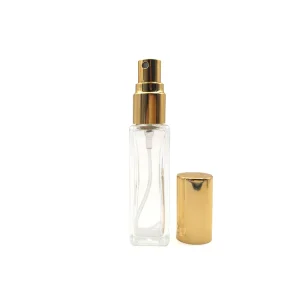 Square Glass and Aluminum 10ml 15ml 50ml 100ml Spray Bottles with Pump Cap Plastic Cap Square Shape Pump Sayer Sealing Type
