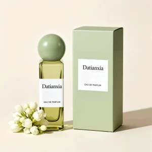 Square Green Glass Perfume Spray Bottle with Cap, 30ml 50ml 100ml