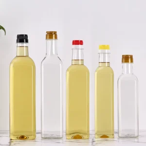 Square Olive Oil Squeeze Bottle 100ml 250ml 500ml 750ml 1000ml Round Kitchen Cooking Vinegar Marasca Olive Oil Bottles Dispenser