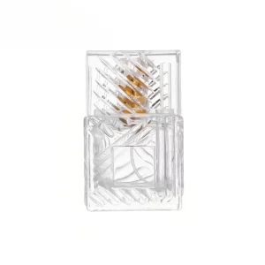 Square Perfume Glass Bottles Raised Design Glass Cap Bulk Empty Pump Sprayer Packaging Screen Printing 50ml Luxury Perfume